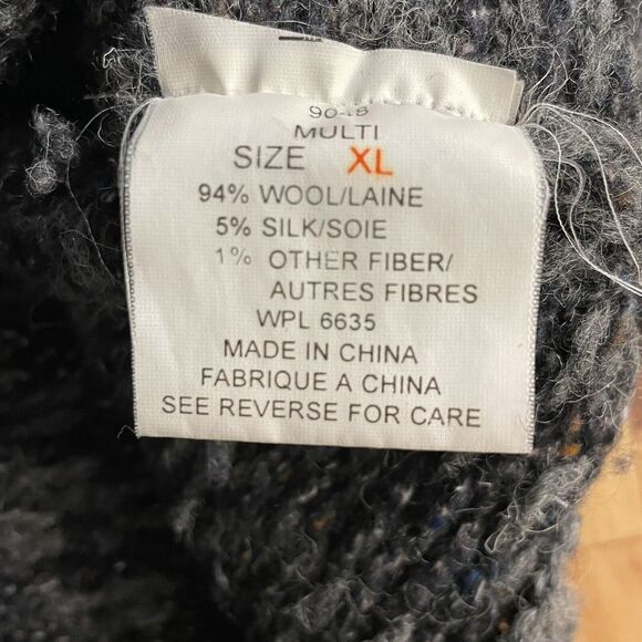 Woolrich Sweater Wool Silk Handknit Nordic Pullover Mens XL - Picture 4 of 7